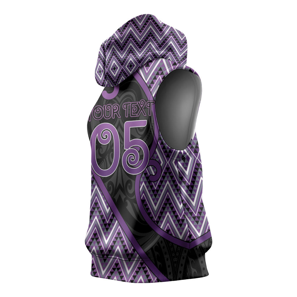Custom Aotearoa Atua Tawhirimatea Sleeveless Hoodie God Of Storms Koru Patterns