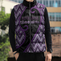 Custom Aotearoa Atua Tawhirimatea Sleeveless Puffer Jacket God Of Storms Koru Patterns