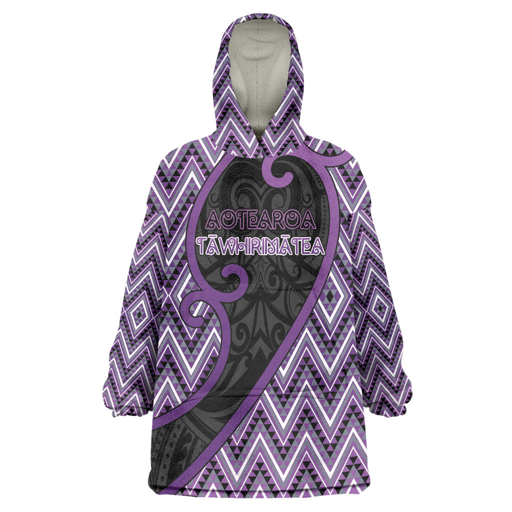 Custom Aotearoa Atua Tawhirimatea Wearable Blanket Hoodie God Of Storms Koru Patterns