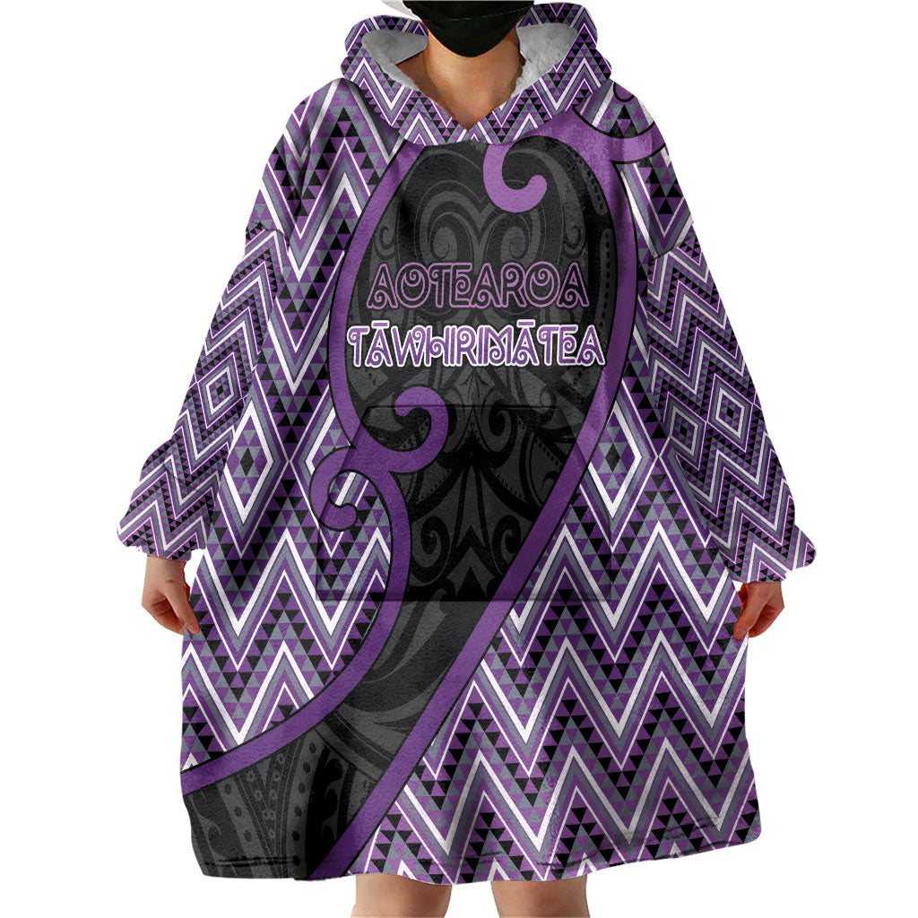 Custom Aotearoa Atua Tawhirimatea Wearable Blanket Hoodie God Of Storms Koru Patterns