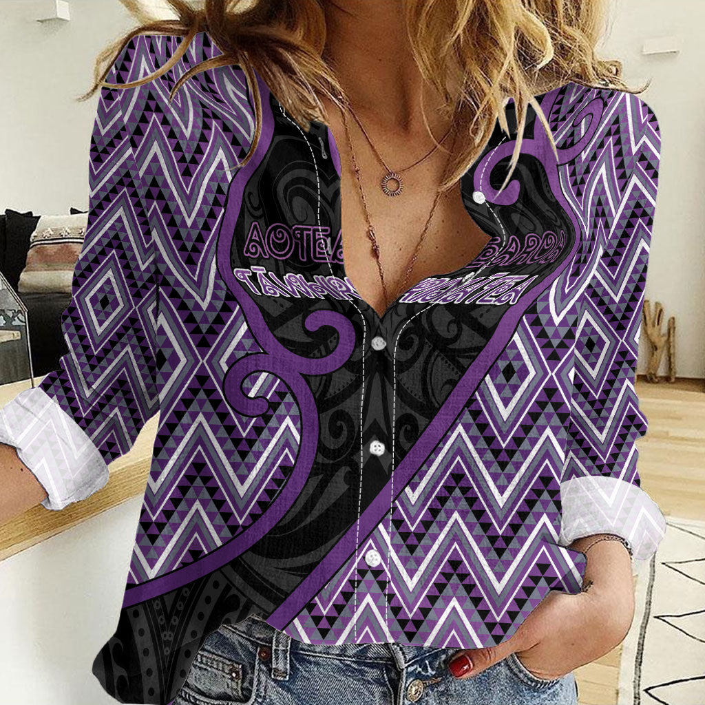 Custom Aotearoa Atua Tawhirimatea Women Casual Shirt God Of Storms Koru Patterns