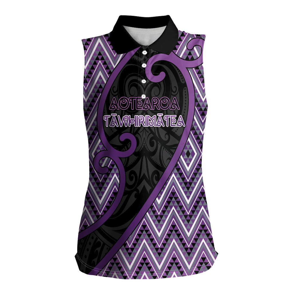 Custom Aotearoa Atua Tawhirimatea Women Sleeveless Polo Shirt God Of Storms Koru Patterns