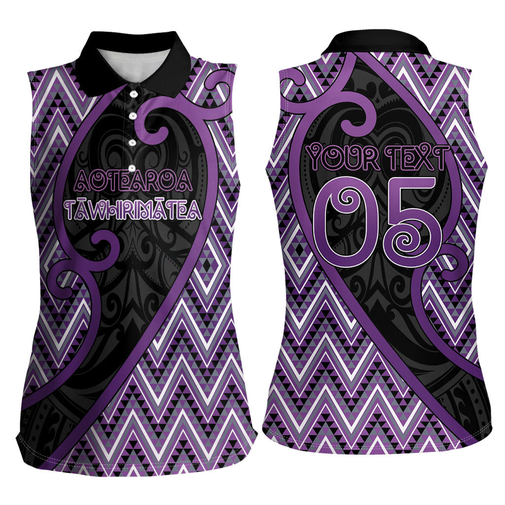 Custom Aotearoa Atua Tawhirimatea Women Sleeveless Polo Shirt God Of Storms Koru Patterns