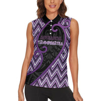 Custom Aotearoa Atua Tawhirimatea Women Sleeveless Polo Shirt God Of Storms Koru Patterns