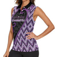 Custom Aotearoa Atua Tawhirimatea Women Sleeveless Polo Shirt God Of Storms Koru Patterns