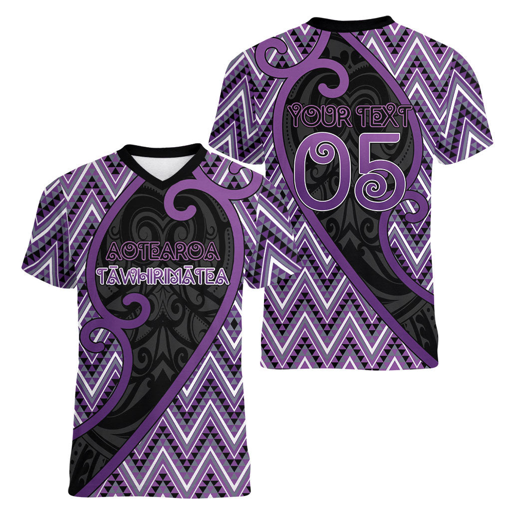 Custom Aotearoa Atua Tawhirimatea Women V-Neck T-Shirt God Of Storms Koru Patterns