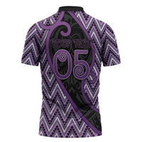 Custom Aotearoa Atua Tawhirimatea Zipper Polo Shirt God Of Storms Koru Patterns