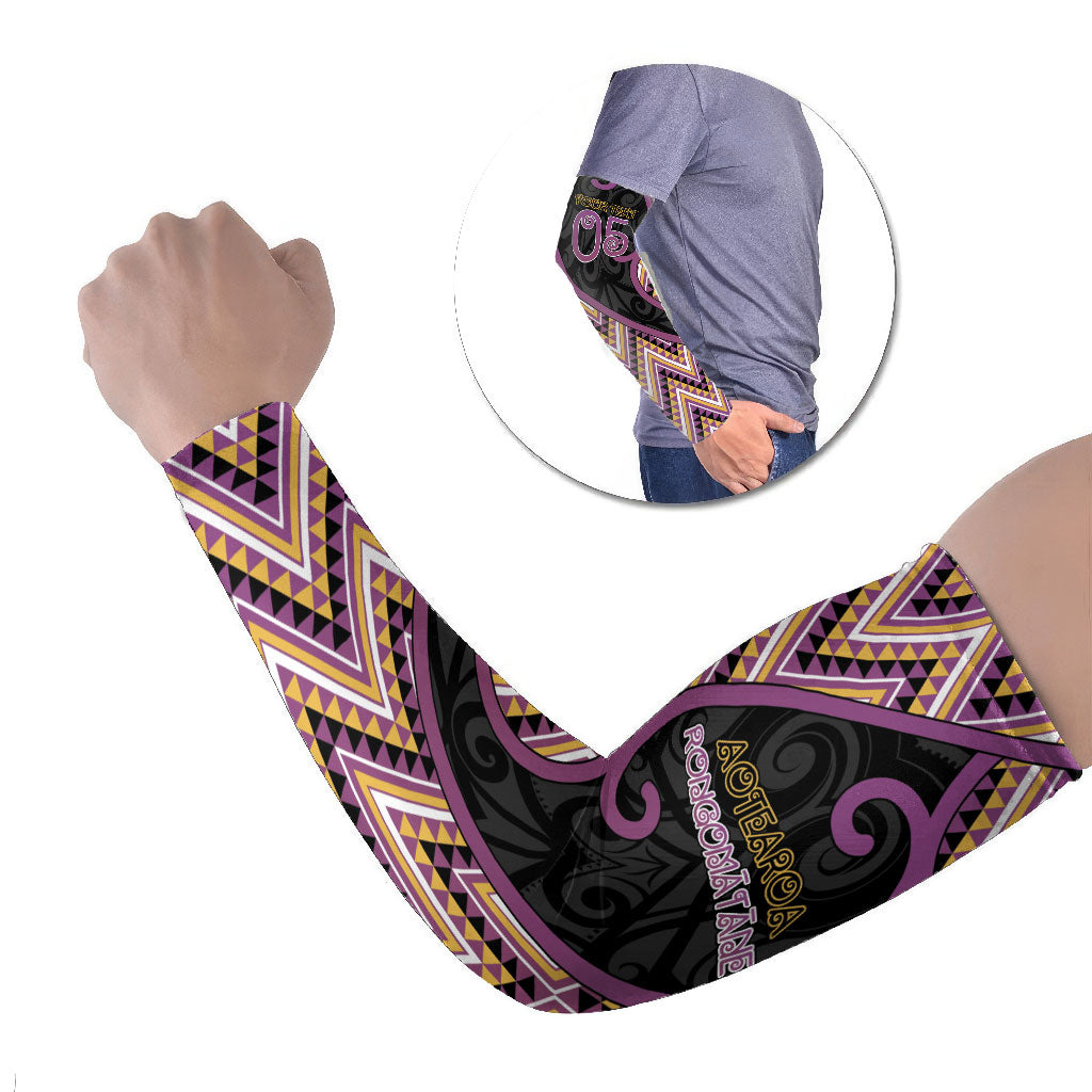 Custom Aotearoa Atua Rongomatane Arm Sleeves God Of Cultivated Foods Koru Patterns