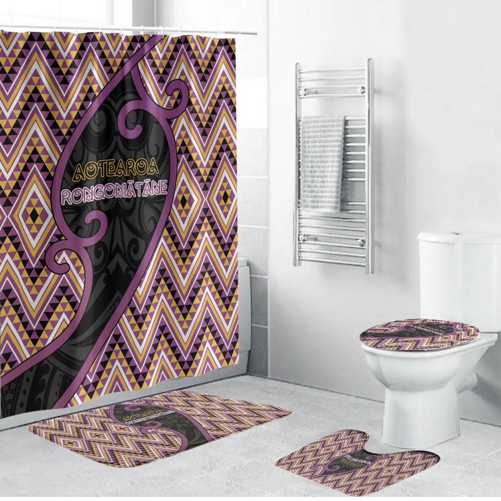Aotearoa Atua Rongomatane Bathroom Set God Of Cultivated Foods Koru Patterns