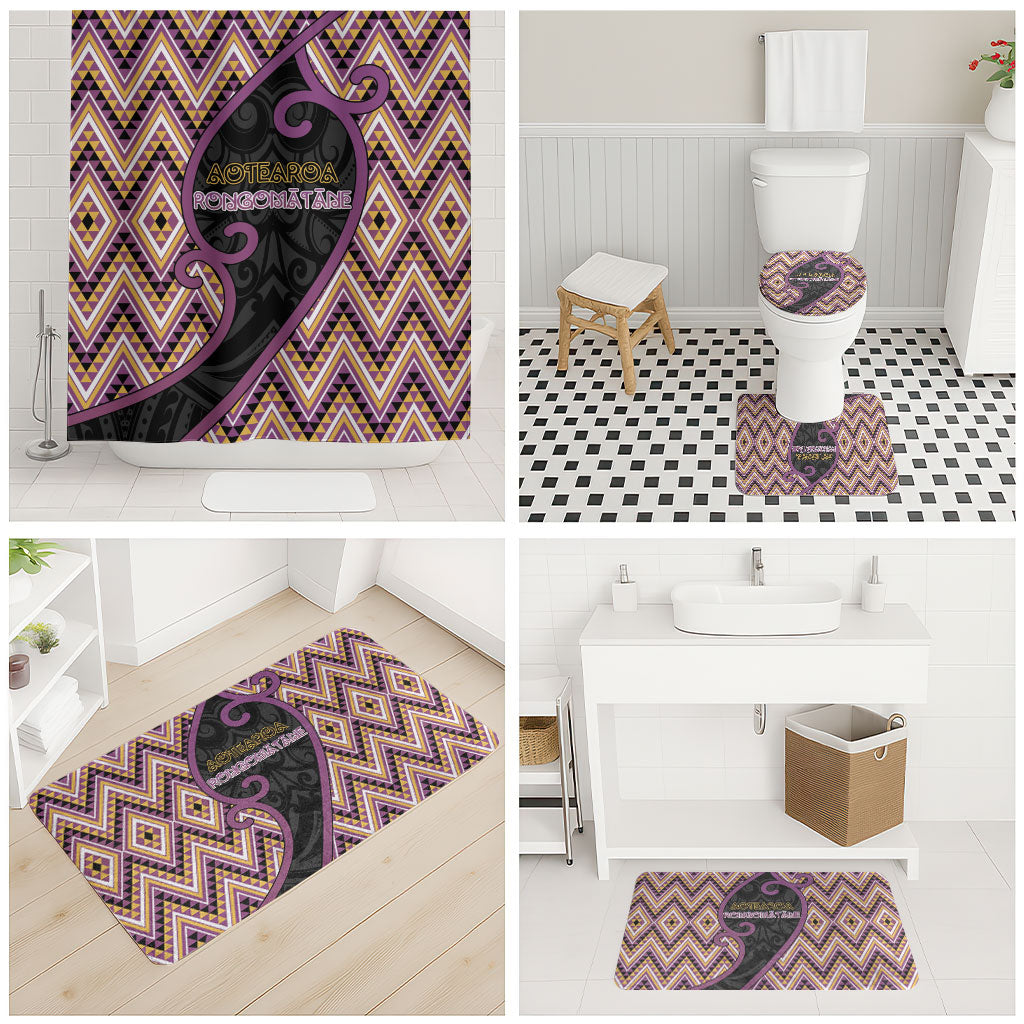 Aotearoa Atua Rongomatane Bathroom Set God Of Cultivated Foods Koru Patterns