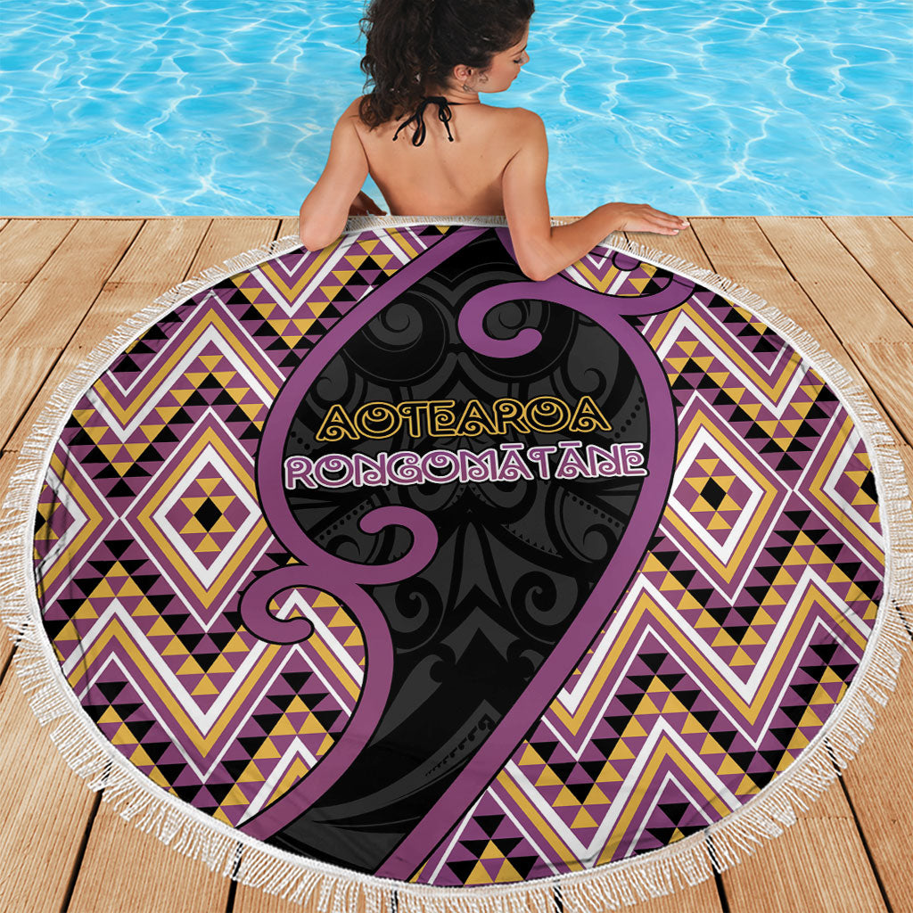 Aotearoa Atua Rongomatane Beach Blanket God Of Cultivated Foods Koru Patterns
