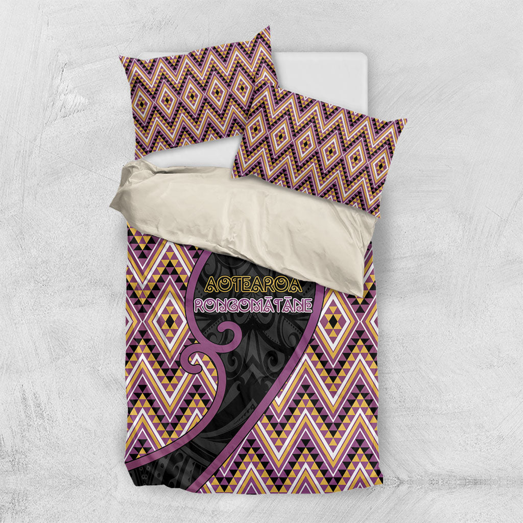 Aotearoa Atua Rongomatane Bedding Set God Of Cultivated Foods Koru Patterns