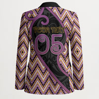 Custom Aotearoa Atua Rongomatane Blazer God Of Cultivated Foods Koru Patterns