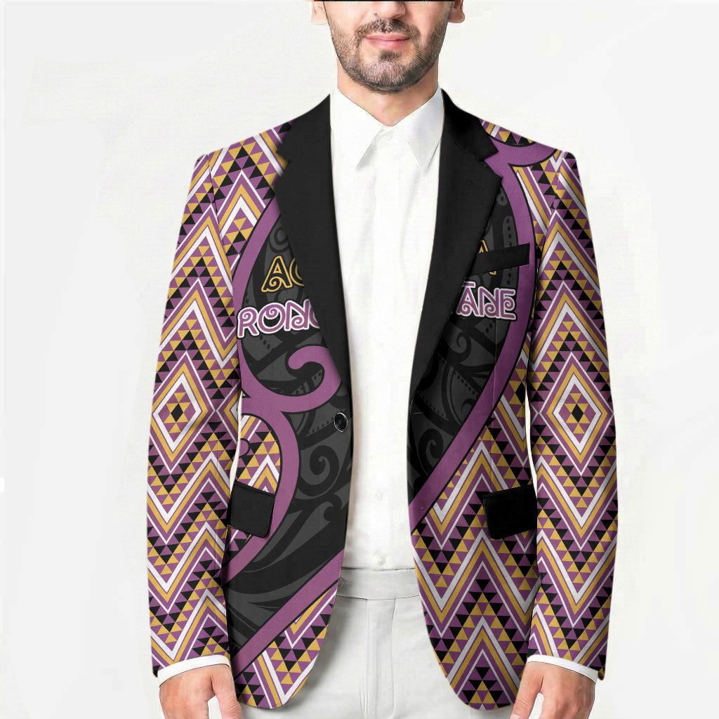 Custom Aotearoa Atua Rongomatane Blazer God Of Cultivated Foods Koru Patterns