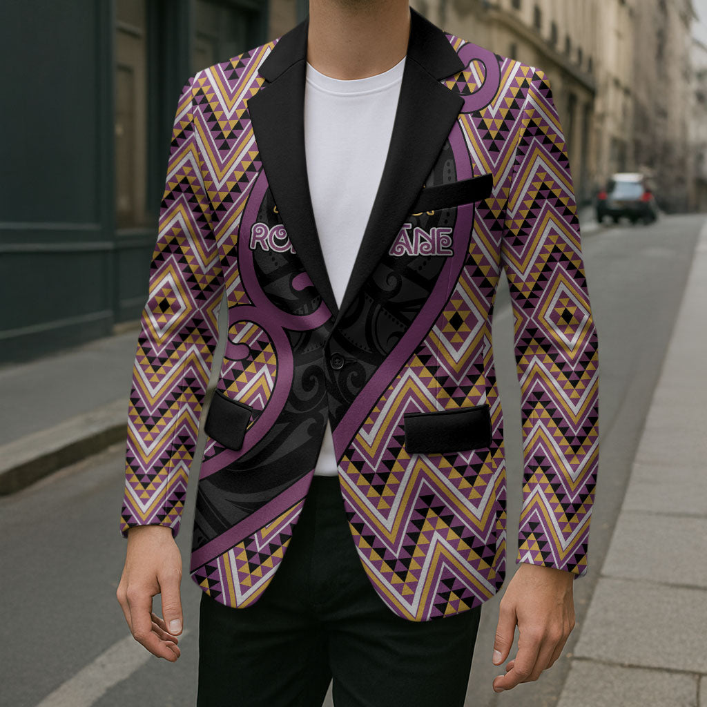 Custom Aotearoa Atua Rongomatane Blazer God Of Cultivated Foods Koru Patterns