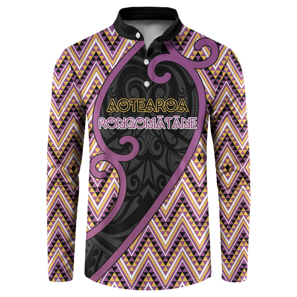 Custom Aotearoa Atua Rongomatane Button Sweatshirt God Of Cultivated Foods Koru Patterns