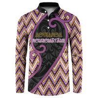 Custom Aotearoa Atua Rongomatane Button Sweatshirt God Of Cultivated Foods Koru Patterns