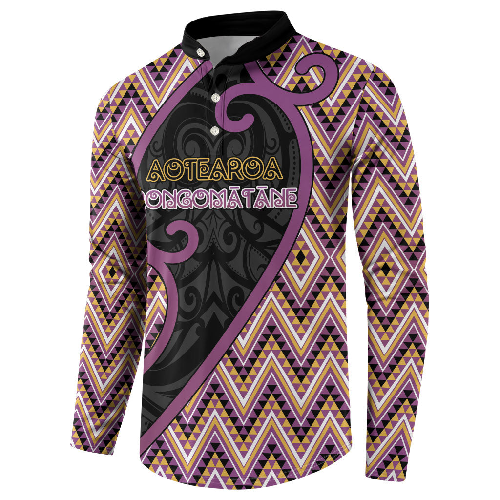 Custom Aotearoa Atua Rongomatane Button Sweatshirt God Of Cultivated Foods Koru Patterns