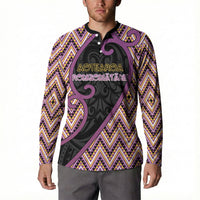 Custom Aotearoa Atua Rongomatane Button Sweatshirt God Of Cultivated Foods Koru Patterns