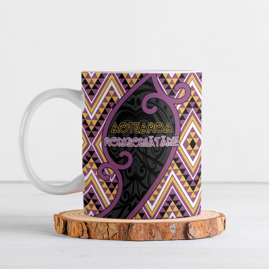 Custom Aotearoa Atua Rongomatane Ceramic Mug God Of Cultivated Foods Koru Patterns