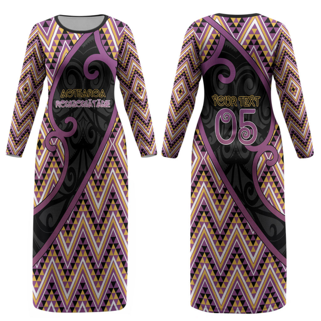 Custom Aotearoa Atua Rongomatane Couples Matching Long Sleeve Bodycon Dress and Long Sleeve Button Shirt God Of Cultivated Foods Koru Patterns