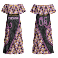Custom Aotearoa Atua Rongomatane Couples Matching Off Shoulder Maxi Dress and Long Sleeve Button Shirt God Of Cultivated Foods Koru Patterns