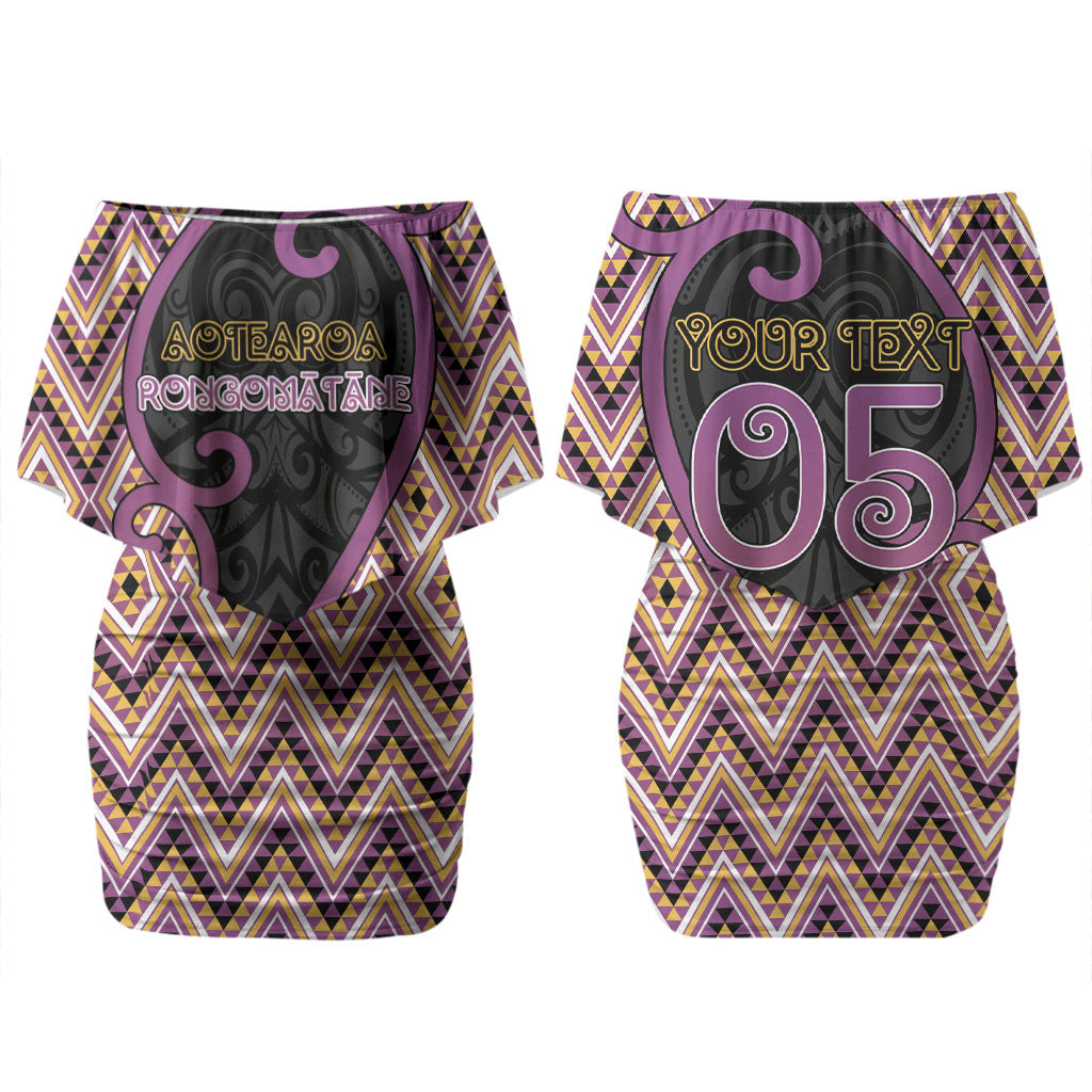 Custom Aotearoa Atua Rongomatane Couples Matching Off Shoulder Short Dress and Long Sleeve Button Shirt God Of Cultivated Foods Koru Patterns