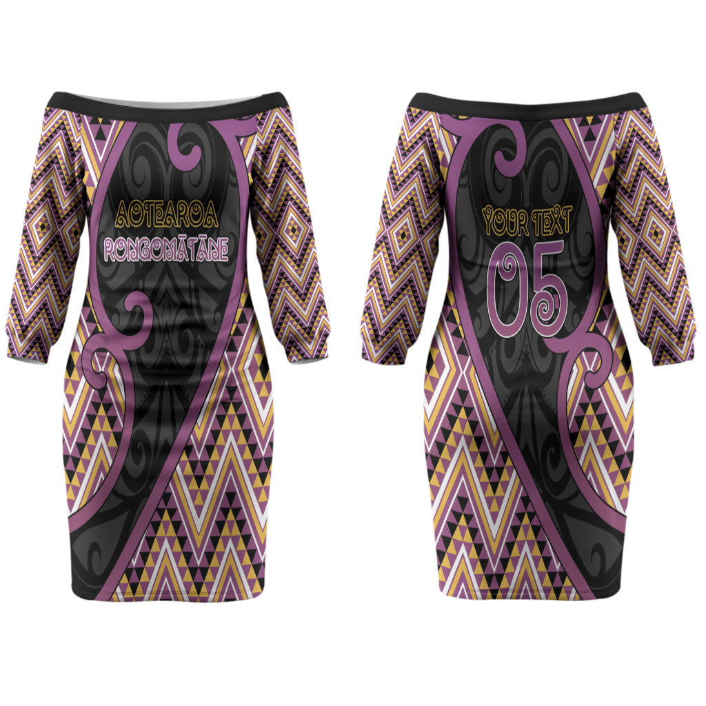 Custom Aotearoa Atua Rongomatane Couples Matching Off The Shoulder Long Sleeve Dress and Long Sleeve Button Shirt God Of Cultivated Foods Koru Patterns