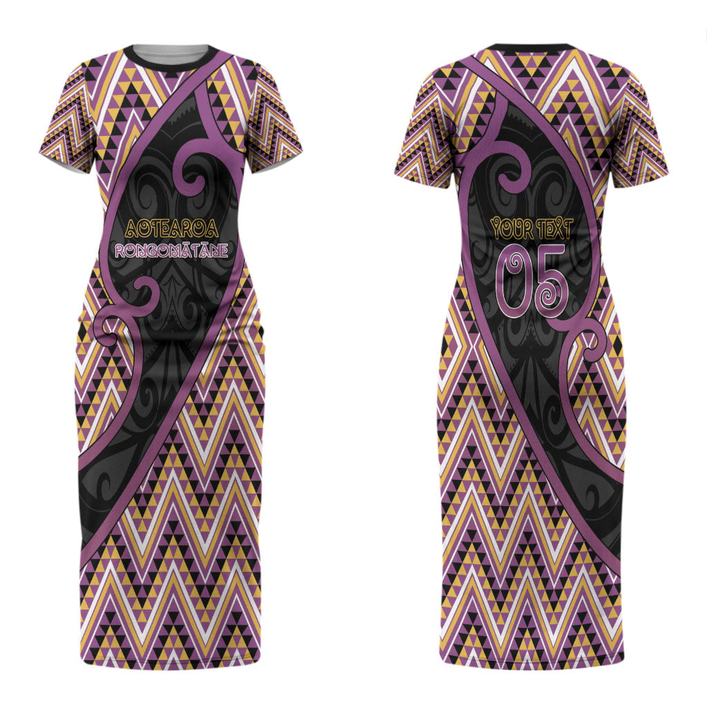 Custom Aotearoa Atua Rongomatane Couples Matching Short Sleeve Bodycon Dress and Long Sleeve Button Shirt God Of Cultivated Foods Koru Patterns