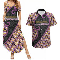 Custom Aotearoa Atua Rongomatane Couples Matching Summer Maxi Dress and Hawaiian Shirt God Of Cultivated Foods Koru Patterns