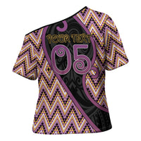 Custom Aotearoa Atua Rongomatane Cross Shoulder Shirt God Of Cultivated Foods Koru Patterns