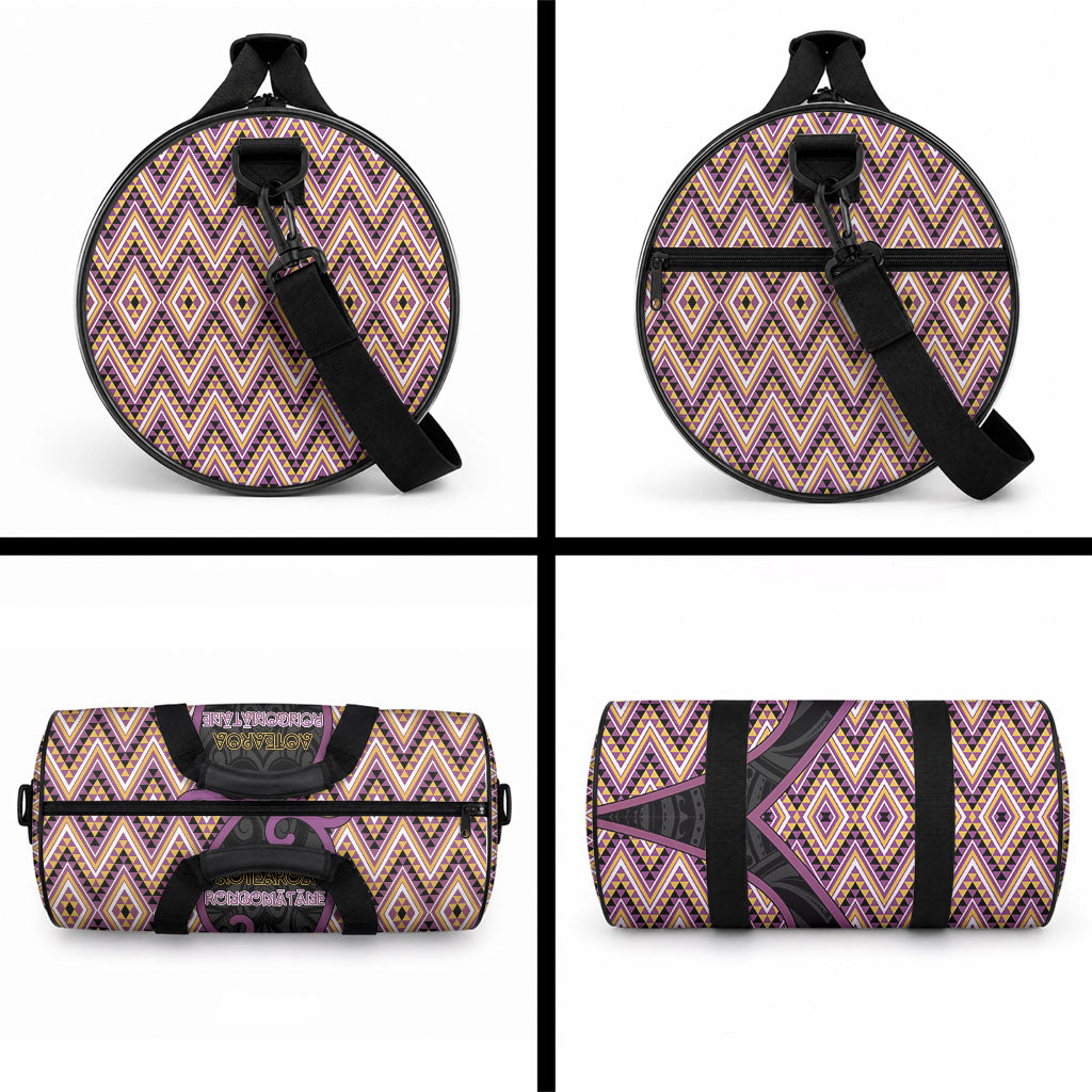 Aotearoa Atua Rongomatane Duffle Bag God Of Cultivated Foods Koru Patterns