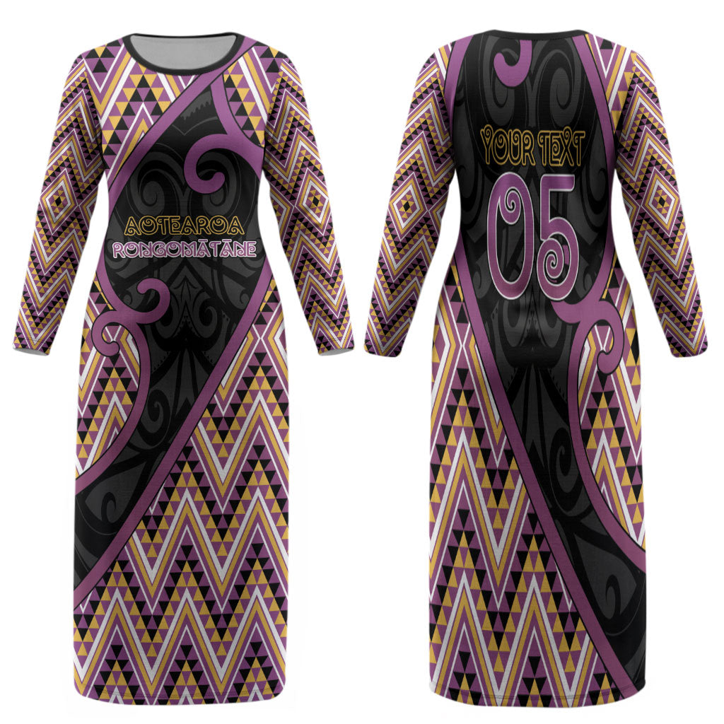 Custom Aotearoa Atua Rongomatane Family Matching Long Sleeve Bodycon Dress and Hawaiian Shirt God Of Cultivated Foods Koru Patterns