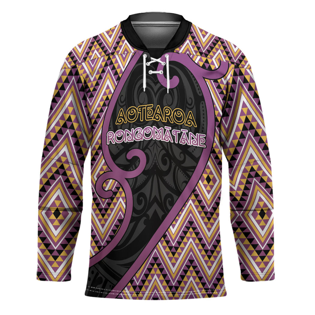 Custom Aotearoa Atua Rongomatane Hockey Jersey God Of Cultivated Foods Koru Patterns