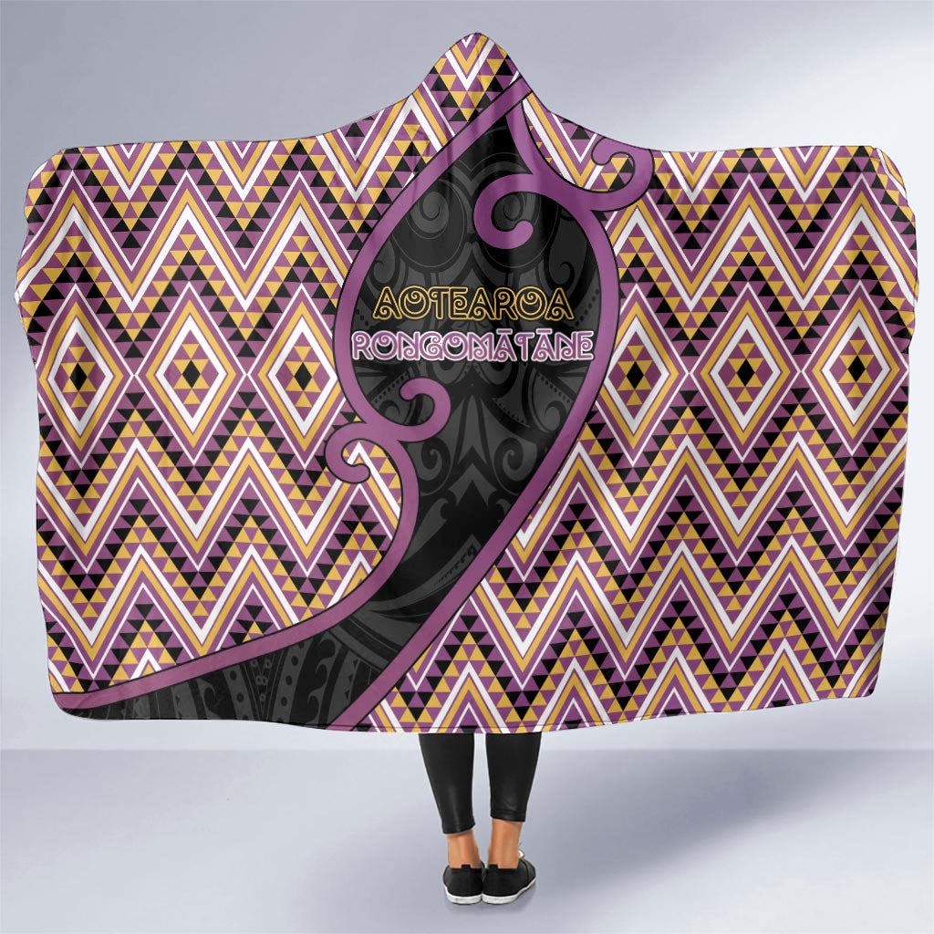 Aotearoa Atua Rongomatane Hooded Blanket God Of Cultivated Foods Koru Patterns