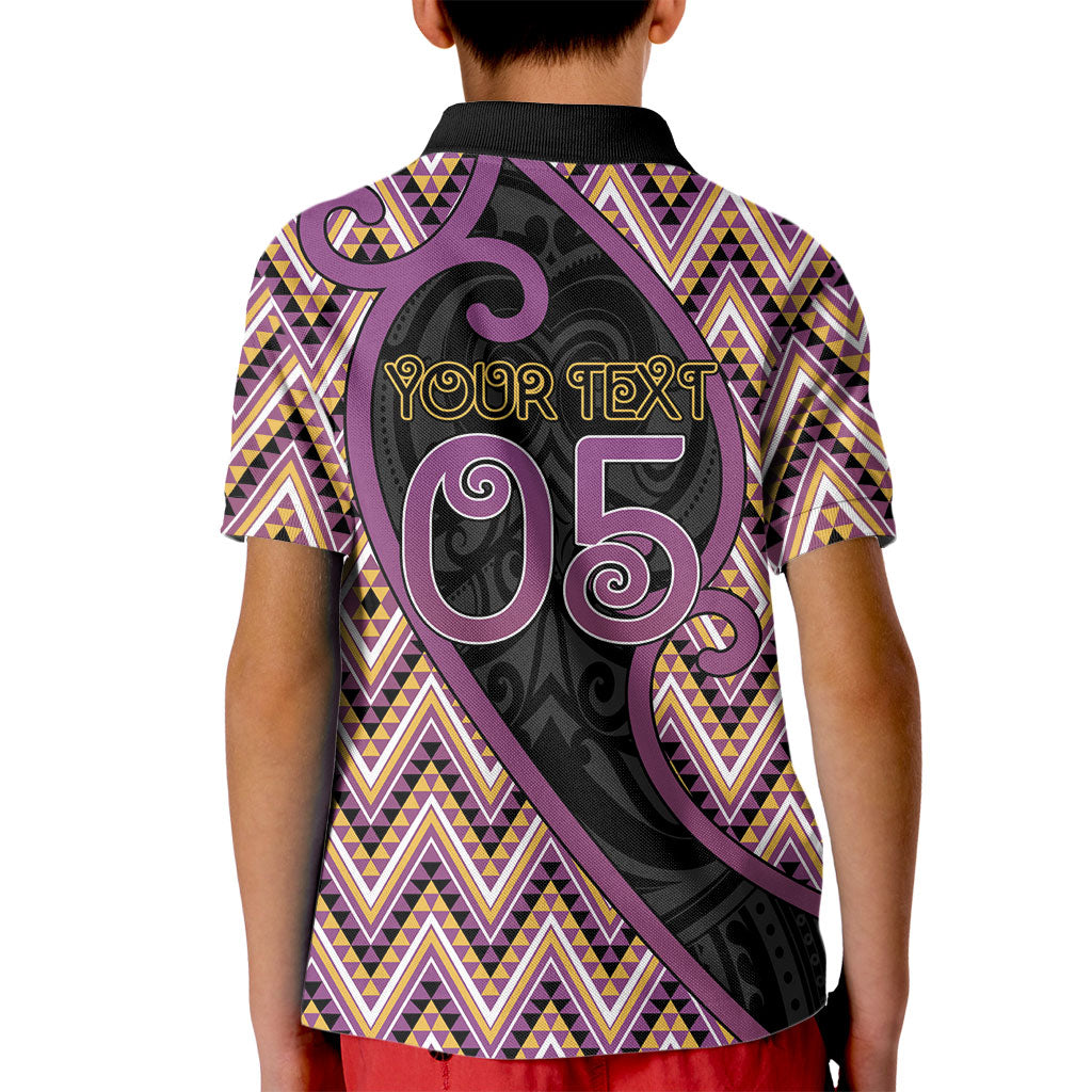 Custom Aotearoa Atua Rongomatane Kid Polo Shirt God Of Cultivated Foods Koru Patterns