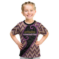 Custom Aotearoa Atua Rongomatane Kid T Shirt God Of Cultivated Foods Koru Patterns