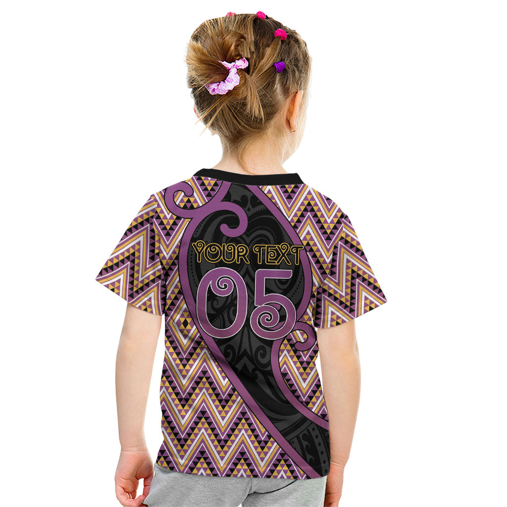 Custom Aotearoa Atua Rongomatane Kid T Shirt God Of Cultivated Foods Koru Patterns
