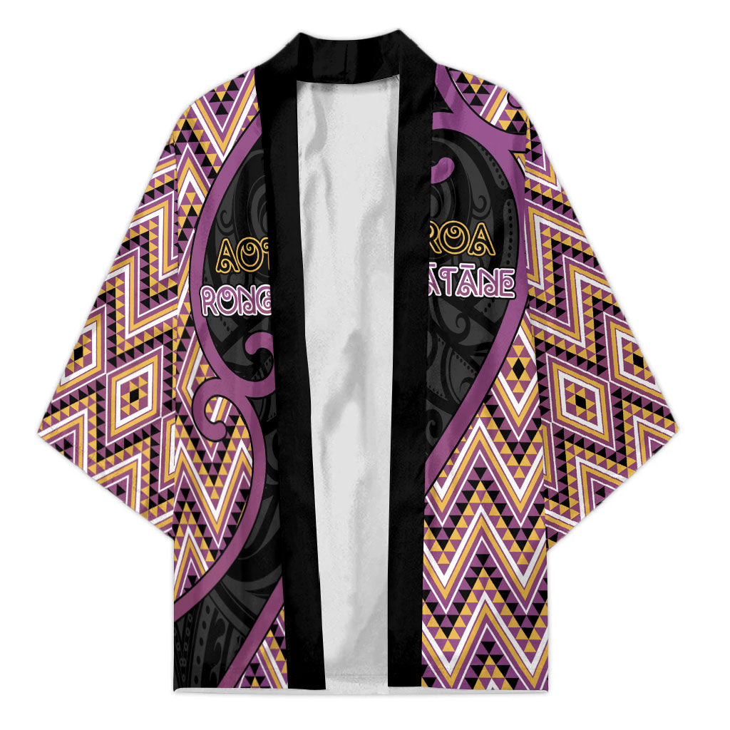 Custom Aotearoa Atua Rongomatane Kimono God Of Cultivated Foods Koru Patterns