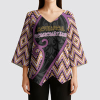 Custom Aotearoa Atua Rongomatane Kimono Sleeve Blouse God Of Cultivated Foods Koru Patterns