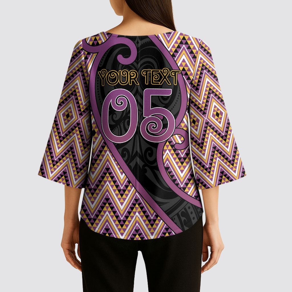 Custom Aotearoa Atua Rongomatane Kimono Sleeve Blouse God Of Cultivated Foods Koru Patterns