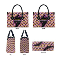 Aotearoa Atua Rongomatane Leather Bag God Of Cultivated Foods Koru Patterns