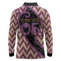 Custom Aotearoa Atua Rongomatane Long Sleeve Polo Shirt God Of Cultivated Foods Koru Patterns