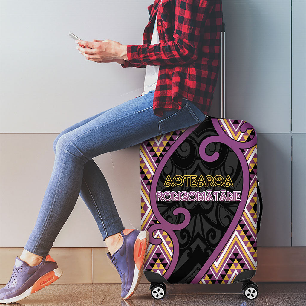 Aotearoa Atua Rongomatane Luggage Cover God Of Cultivated Foods Koru Patterns