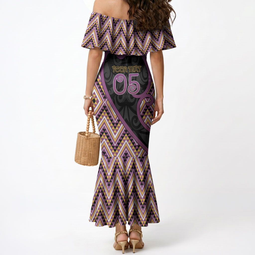 Custom Aotearoa Atua Rongomatane Mermaid Dress God Of Cultivated Foods Koru Patterns