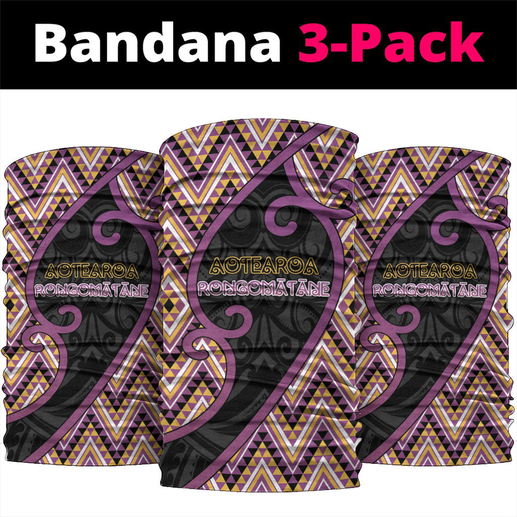 Aotearoa Atua Rongomatane Neck Gaiter God Of Cultivated Foods Koru Patterns