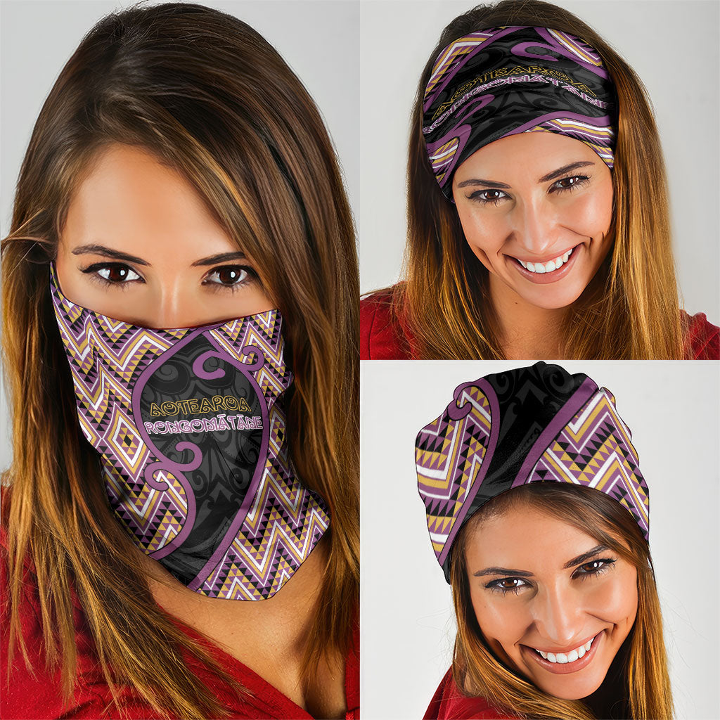 Aotearoa Atua Rongomatane Neck Gaiter God Of Cultivated Foods Koru Patterns