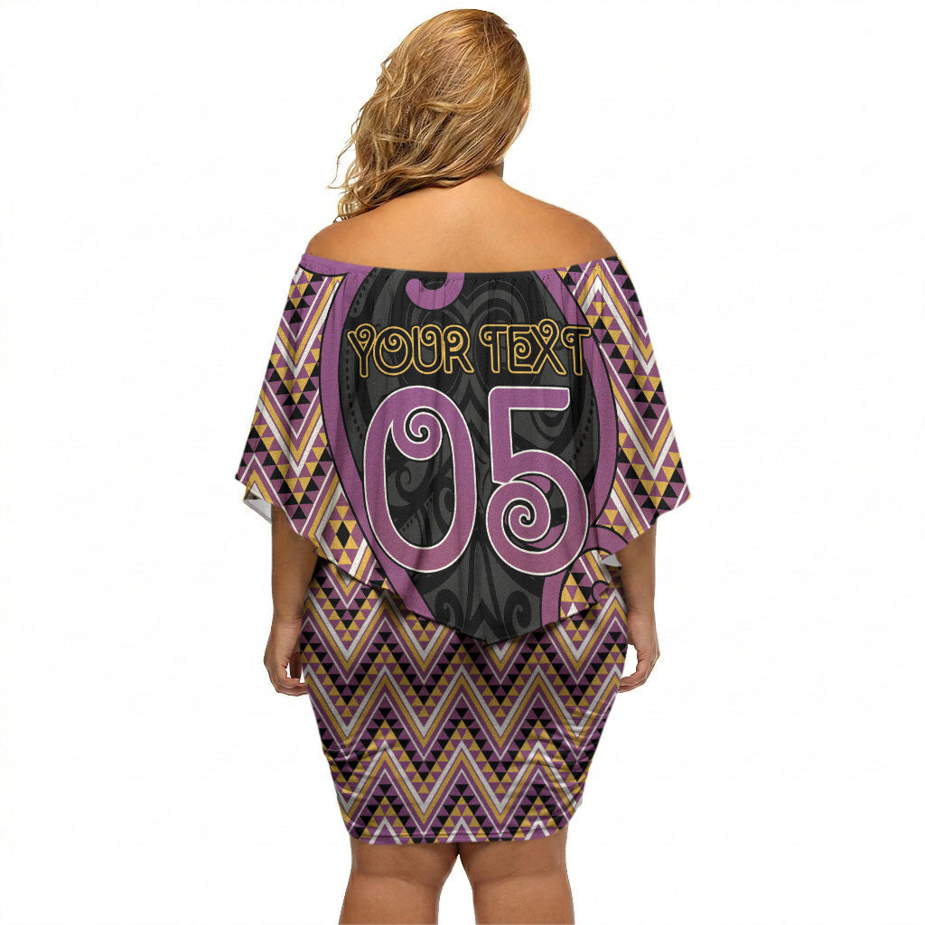 Custom Aotearoa Atua Rongomatane Off Shoulder Short Dress God Of Cultivated Foods Koru Patterns