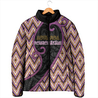 Custom Aotearoa Atua Rongomatane Padded Jacket God Of Cultivated Foods Koru Patterns