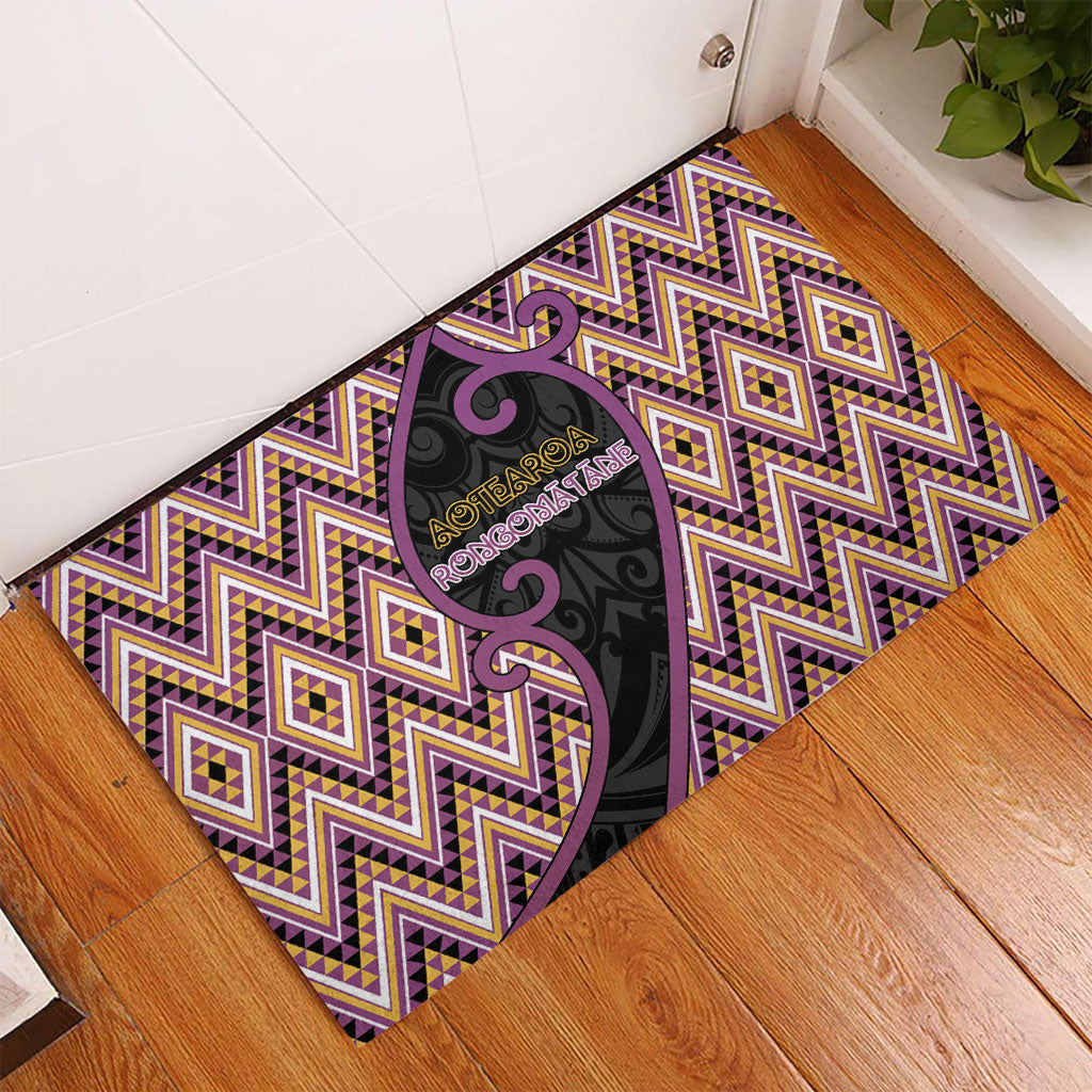 Aotearoa Atua Rongomatane Rubber Doormat God Of Cultivated Foods Koru Patterns